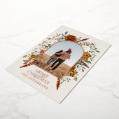 クリスマスのテラコッタフローラエレガント写真素朴F 箔シーズンカード (回転した状態)