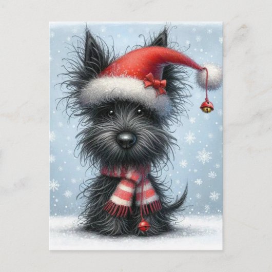 クリスマスのテリア, クリスマスの犬 シーズンポストカード (正面)