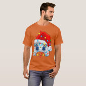 クリスマスのテレビゲームコントローラーサンタガーマーボーイズ用f tシャツ (正面フル)