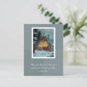 クリスマスのテント小屋の郵便はがき/クリスマスのTipiの郵便はがき シーズンポストカード (スタンド正面)