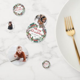 クリスマスのテーブルのカスタムの写真 コンフェッティ