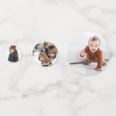 クリスマスのテーブルのカスタムの写真 コンフェッティ (裏面)