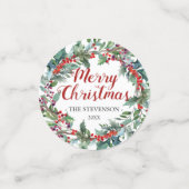 クリスマスのテーブルのカスタムの写真 コンフェッティ (スモール正面)