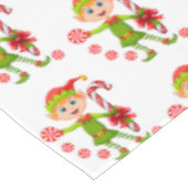 クリスマスのテーブルクロメリース、小妖精や小人ペパーミント テーブルクロス (アングル)