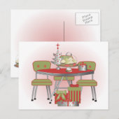 クリスマスのテーブル シーズンポストカード (正面/裏面)
