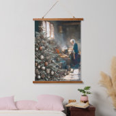 クリスマスのディナー準備 吊り下げ型タペストリー (寝室)