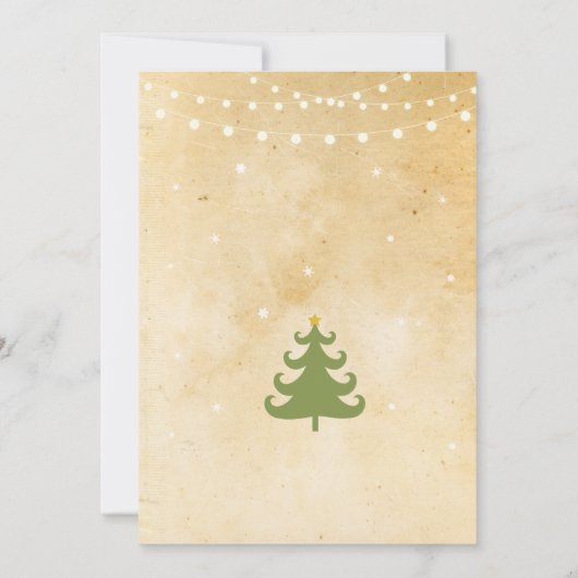 クリスマスのディナー・パーティの木は星の招待をつけます 招待状 (裏面)