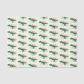 クリスマスのディーノの恐竜のおもしろいなTレックスの木のギフト 薄葉紙 (正面)