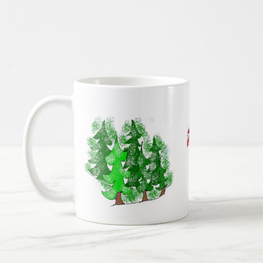 クリスマスのデザイン ホリデー コーヒーマグカップ (左)