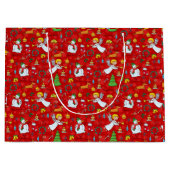 クリスマスのデザイン ラージペーパーバッグ (正面)