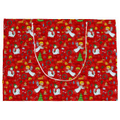 クリスマスのデザイン ラージペーパーバッグ (裏面)