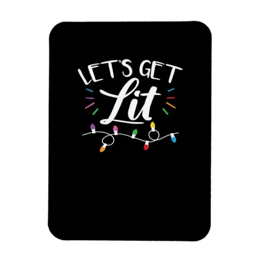 クリスマスのデザイン - Let's Get Lit マグネット (縦)