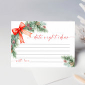 クリスマスのデートの夜のアイデアカード 出欠カード
