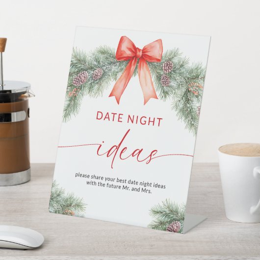 クリスマスのデートの夜のアイデアサイン 台座サイン (インサイチュ)