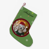 クリスマスのトイプードルのストッキング スモールクリスマスストッキング (正面 (吊り時))