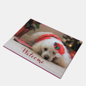 クリスマスのトイプードル犬の玄関マット ドアマット (アングル)