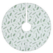 クリスマスのトウヒのパタモノグラムのーン ブラッシュドポリエステルツリースカート (正面)