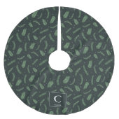 クリスマスのトウヒのパタモノグラムのーン ブラッシュドポリエステルツリースカート (正面)