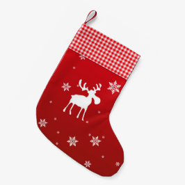 クリスマスのトナカイおよび雪片-ストッキング スモールクリスマスストッキング