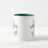 クリスマスのトナカイすてきを持っている |休日 マグカップ (中央)