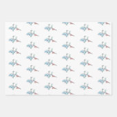 クリスマスのトナカイとホリー ラッピングペーパーシート (正面3)