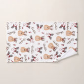 クリスマスのトナカイとミッテンス バスタオルセット (ハンドタオル)