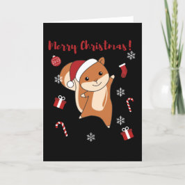 クリスマスのトナカイと冬の動物たち シーズンカード