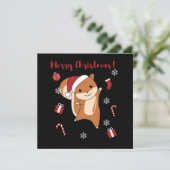 クリスマスのトナカイと冬の動物たち 招待状 (スタンド正面)