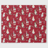 クリスマスのトナカイと小人たち ラッピングペーパー (フラット)