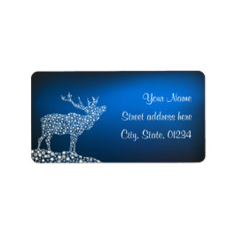 クリスマスのトナカイと星 ラベル