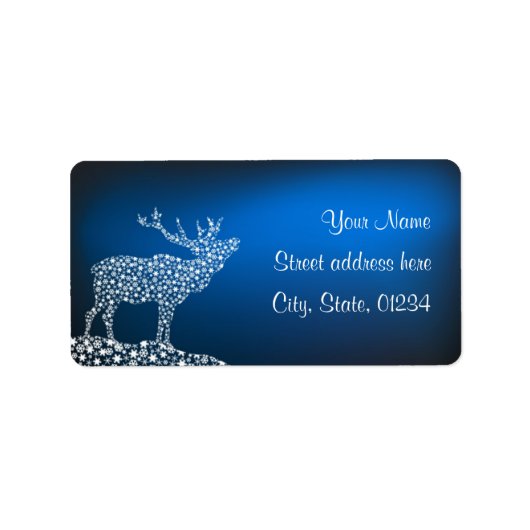 クリスマスのトナカイと星 ラベル (正面)
