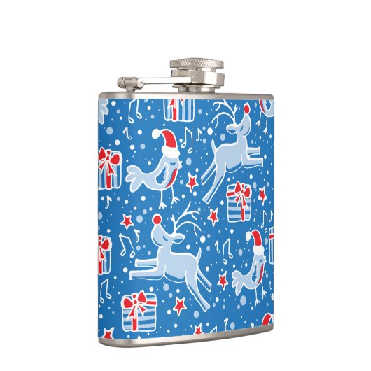クリスマスのトナカイと歌う鳥のお尻フラスコ フラスク (右)