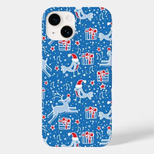 クリスマスのトナカイと歌う鳥のケース Case-Mate iPhoneケース (裏面)