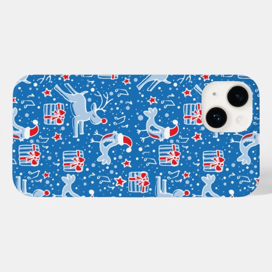クリスマスのトナカイと歌う鳥のケース Case-Mate iPhoneケース (裏面 (横))