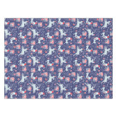 クリスマスのトナカイと歌う鳥のテーブルクロス テーブルクロス (正面(横))