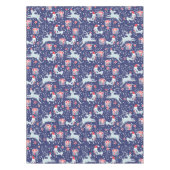 クリスマスのトナカイと歌う鳥のテーブルクロス テーブルクロス (正面)