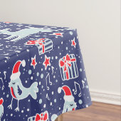 クリスマスのトナカイと歌う鳥のテーブルクロス テーブルクロス (インサイチュ)