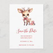 クリスマスのトナカイにプレゼント 案内ポストカード (正面)