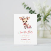 クリスマスのトナカイにプレゼント 案内ポストカード (スタンド正面)