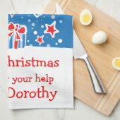 クリスマスのトナカイにメッセージキッチンタオルを追加 キッチンタオル (四つ折り)