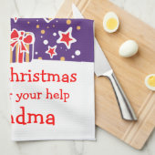 クリスマスのトナカイにメッセージキッチンタオルを追加 キッチンタオル (四つ折り)