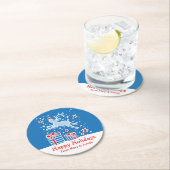 クリスマスのトナカイのアート紙コースター ラウンドペーパーコースター (インサイチュ)