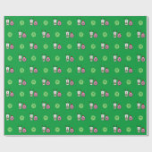 クリスマスのトナカイのコーヒーおよびサンタドーナツ ラッピングペーパー (フラット)