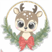 クリスマスのトナカイのシール シール (正面)