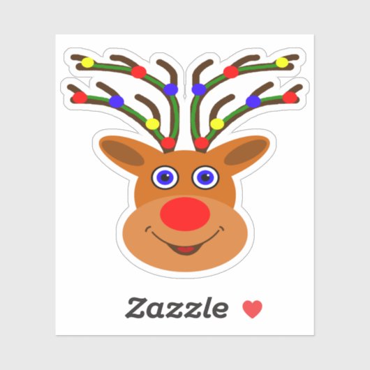 クリスマスのトナカイのシール シール (シート)