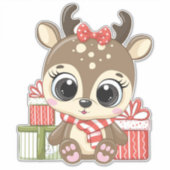 クリスマスのトナカイのシール シール (正面)