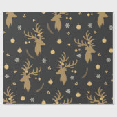 クリスマスのトナカイのパターンを調整する ラッピングペーパー (フラット)