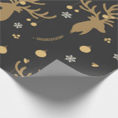 クリスマスのトナカイのパターンを調整する ラッピングペーパー (角)