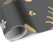 クリスマスのトナカイのパターンを調整する ラッピングペーパー (ロールコーナー)