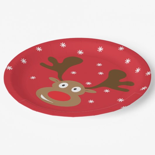 クリスマスのトナカイのパーティーの供給のプレート ペーパープレート (アングル)